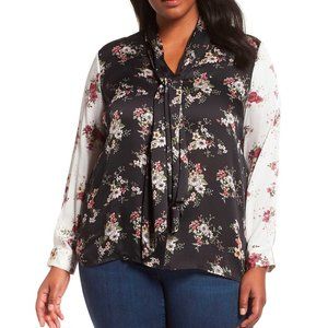 VINCE CAMUTO 1X Tie-Neck Blouse "Melody"